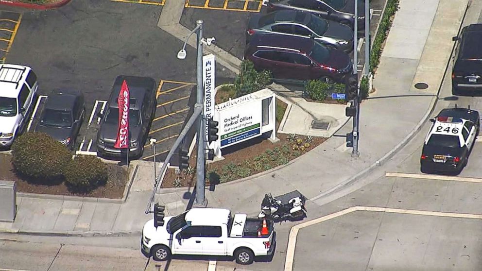 PHOTO: Police activity is seen outside Kaiser Medical Center in Downey, Calif., following reports of an active shooter.