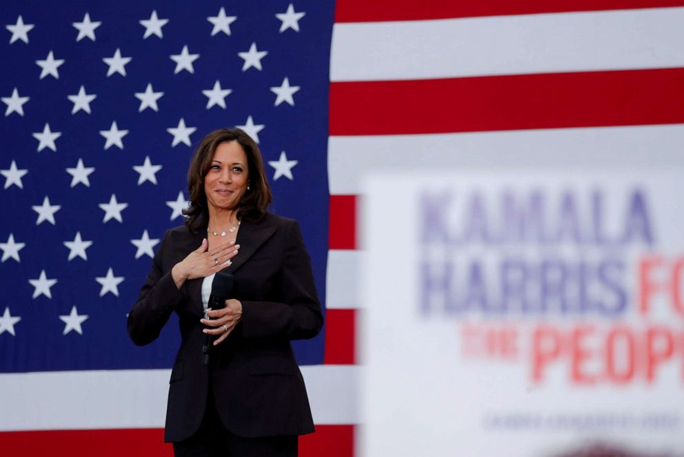 PHOTO: Sen. Kamala Harris holds her first organizing event in Los Angeles as she campaigns in the 2020 Democratic presidential nomination race in Los Angeles, May 19, 2019.