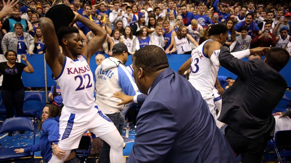 Kansas Vs Kansas State Basketball Game Ends With Bench Clearing