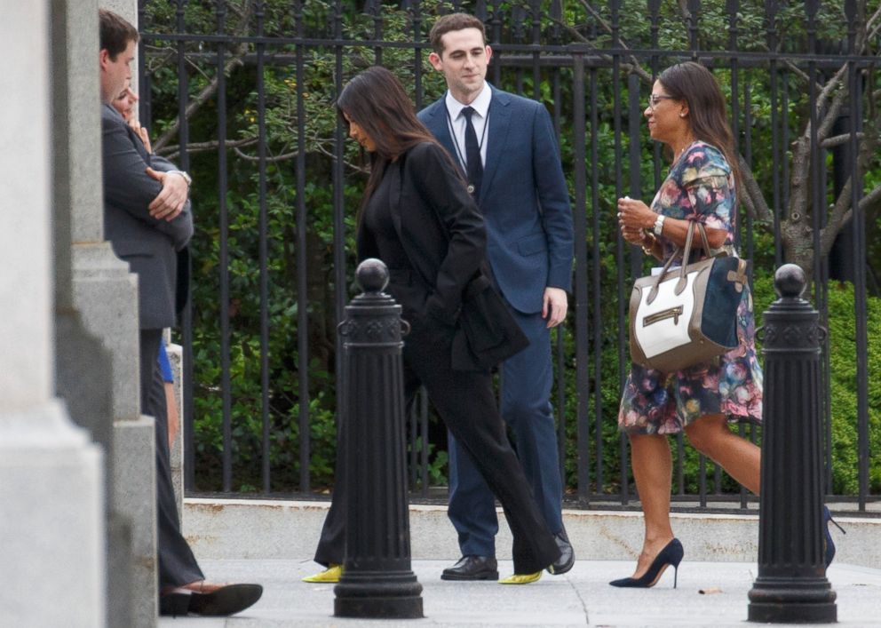 PHOTO: Reality TV star Kim Kardashian arrives for meetings at the White House in Washington, May 30, 2018.