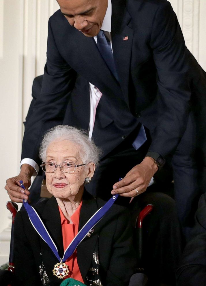 PHOTO: President Barack Obama presents the Presidential Medal of Freedom to former NASA mathematician Katherine G. Johnson during a ceremony at the White House in Washington, D.C., Nov. 24, 2015.