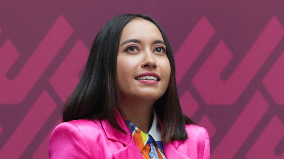PHOTO: In this Aug. 2, 2022, file photo, Katya Echazarreta, the first Mexican-born American ever to fly to space, attends an event where she received the keys to the city from Mayor Claudia Sheinbaum in Mexico City, Mexico.