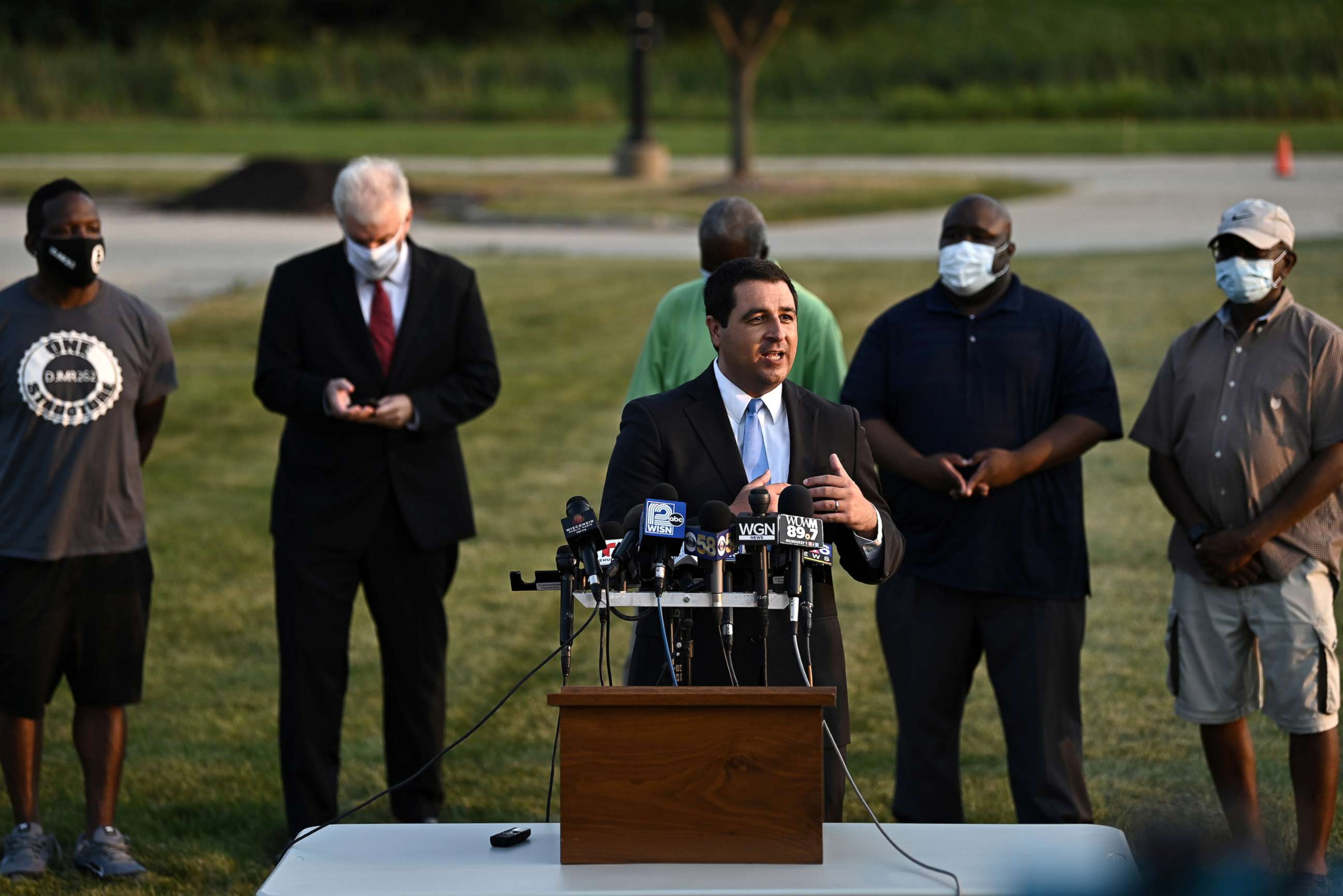 PHOTO: Wisconsin Attorney General Josh Kaul speaks during a news conference following the police shooting of Jacob Blake, a Black man, in Kenosha, Wis., Aug. 26, 2020.