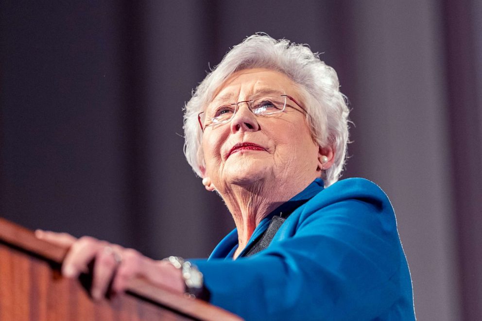 PHOTO: Gov. Kay Ivey gives the State of the State Address to a joint session of the Alabama Legislature, Feb. 4, 2020, in the old house chamber of the Alabama State Capitol in Montgomery, Ala.