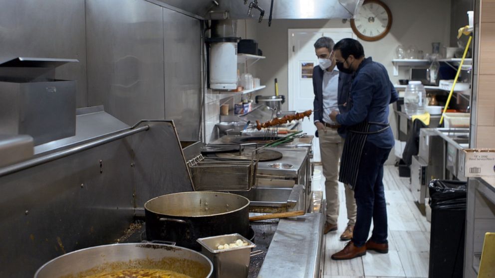 PHOTO: Sakina Halal Grill in Washington, D.C., prepares marinated kebabs and spicy curries from traditional Pakistani-Indian recipes from the family of owner Kazi Mannan.