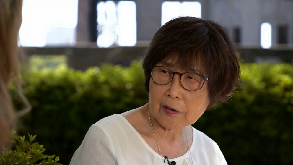 PHOTO: Keiko Ogura, 85, is shown during an interview with ABC News' Britt Clennett in Hiroshima, Japan.