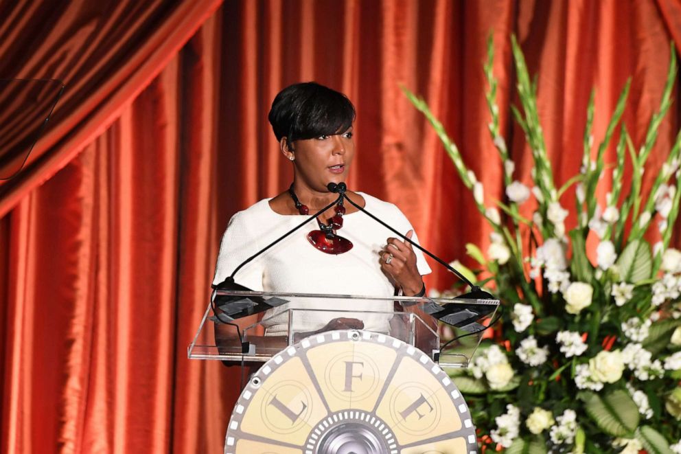 PHOTO: In this Aug. 23, 2019, file photo, Atlanta mayor Keisha Lance Bottoms speaks onstage during the 10th Annual BronzeLens Film Festival  Women Superstars Luncheon in Atlanta.