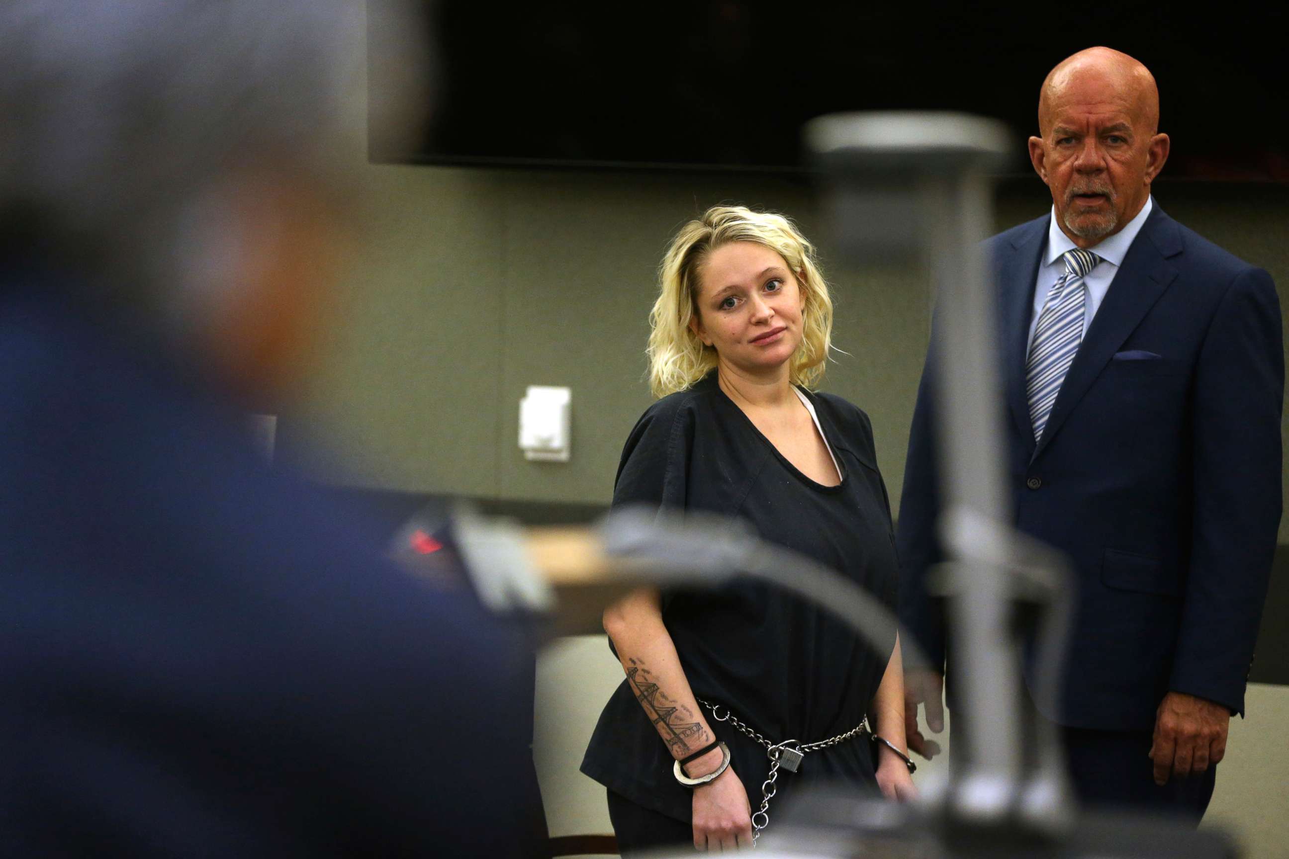 PHOTO: Kelsey Turner, left, with her attorney Brian Smith, appears for her court hearing at the Regional Justice Center in Las Vegas, June 13, 2019. 