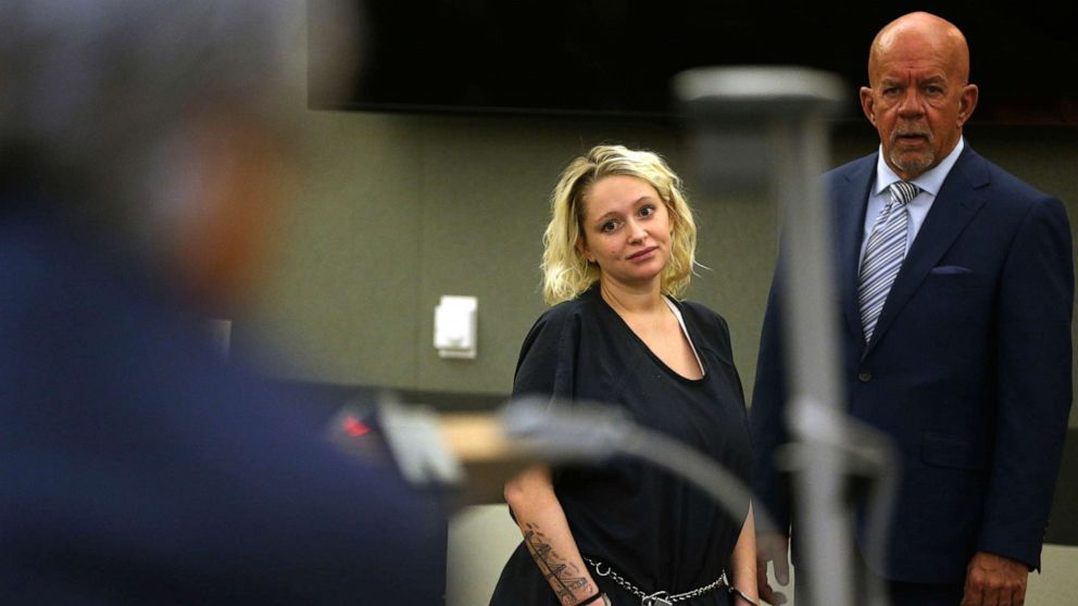 PHOTO: Kelsey Turner, left, with her attorney Brian Smith, appears for her court hearing at the Regional Justice Center in Las Vegas, June 13, 2019. 