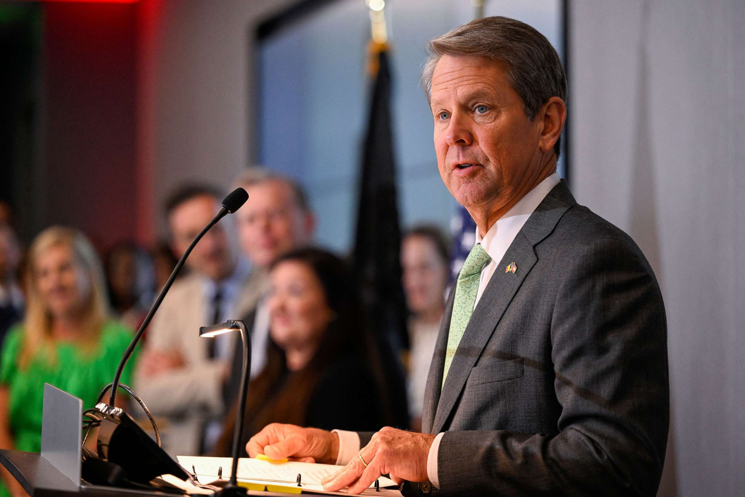 PHOTO: Georgia Governor Brian Kemp appears at a reception in Atlanta, June 6, 2022.