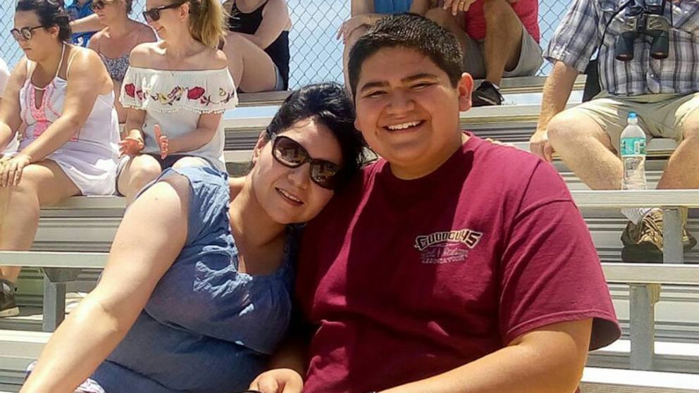 PHOTO: Kendrick Castillo was identified by his parents as being the student who died at a Colorado high school shooting on May 7, 2019. Kendrick and his mother in a family photo.