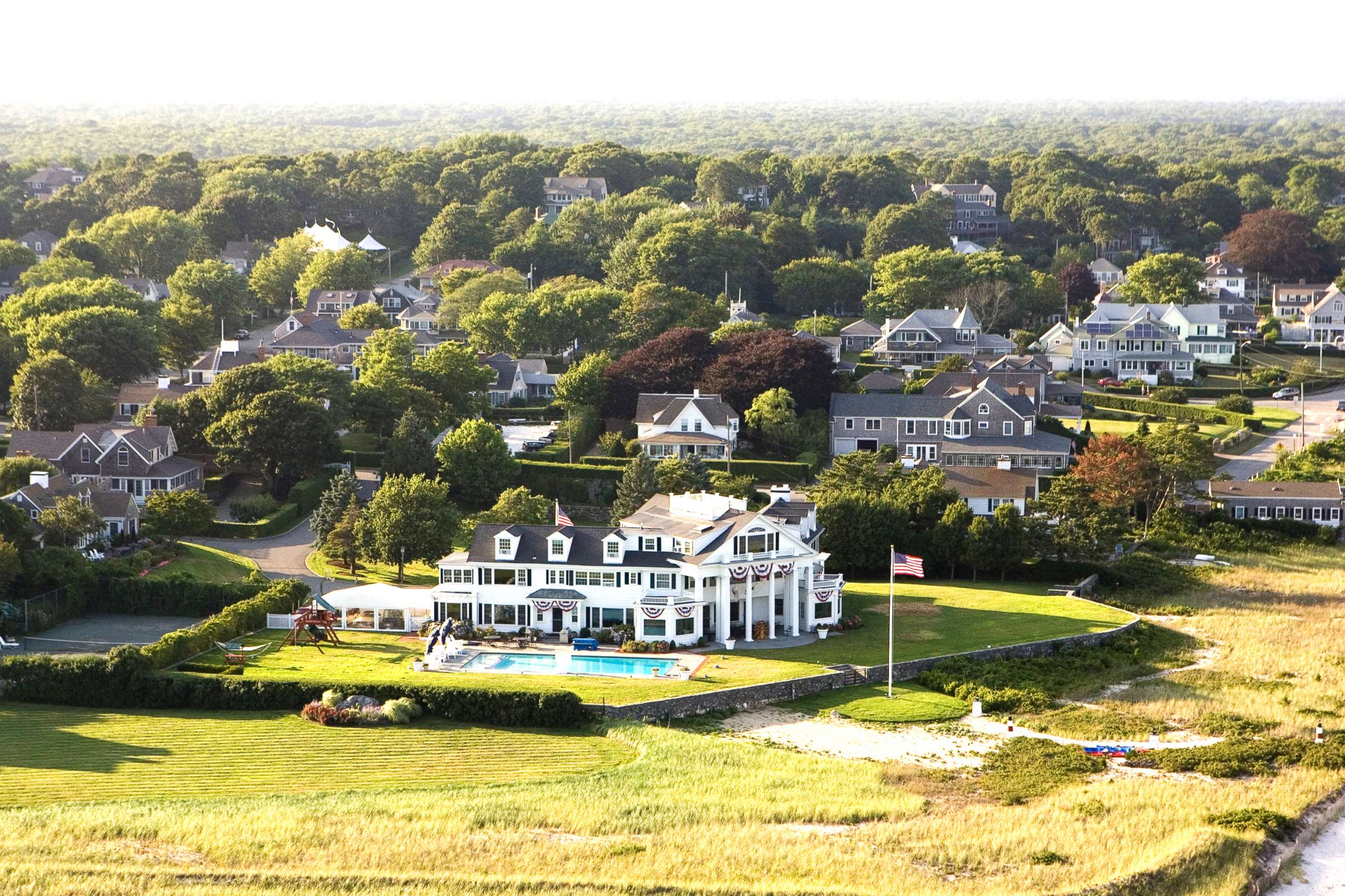 PHOTO: An aerial view of the Kennedy Compound, July 25, 2008, in Hyannisport, Mass.