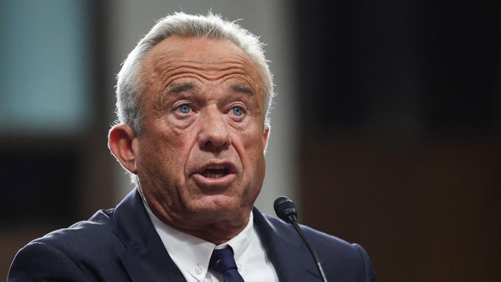 PHOTO: Secretary of Health and Human Services nominee Robert F. Kennedy Jr. testifies during a Senate Finance Committee hearing on his nomination to be Health and Human Services Secretary, on Capitol Hill in Washington, Jan. 29, 2025. 