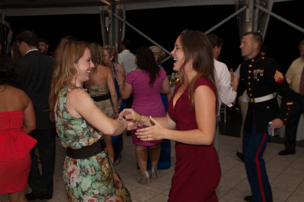 PHOTO: Shannon Kent, left, dances with her younger sister Mariah Smith. Senior Chief Cryptologic Technician (Interpretive) Kent and three other Americans were killed in an ISIS suicide attack in northern Syria on Jan. 16, 2019.