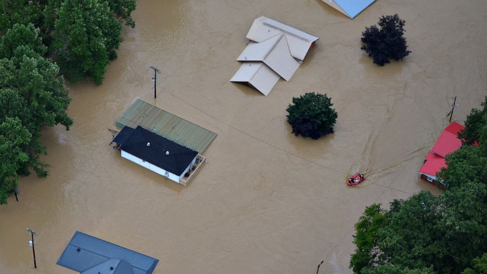 PHOTO: An aerial view of the flooded area in eastern Kentucky, July 30, 2022.