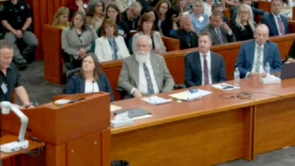 PHOTO: Jeff Kernodle, father of Xana Kernodle, reads a victim impact statement during Bryan Kohberger's sentencing, July 23, 2025, in Boise, Idaho.