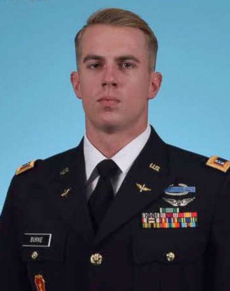 PHOTO: US Army identified Chief Warrant Officer 2 Kevin F. Burke, of California as one of two pilots killed in an AH64 Apache helicopter crash on Saturday during training operations at the National Training Center at Fort Irwin, California.