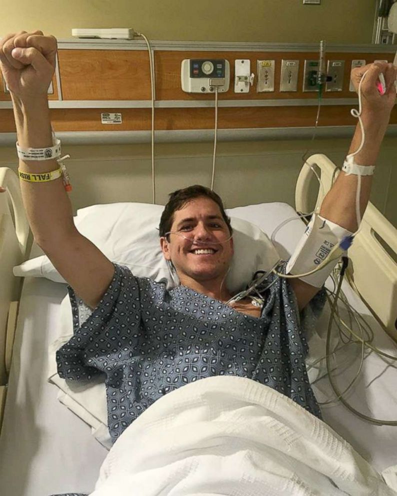 PHOTO: In December 2018, Kevin D'Agostino of suburban Chicago received a double-lung transplant after waiting six months on the list and needing an oxygen tank for two years.