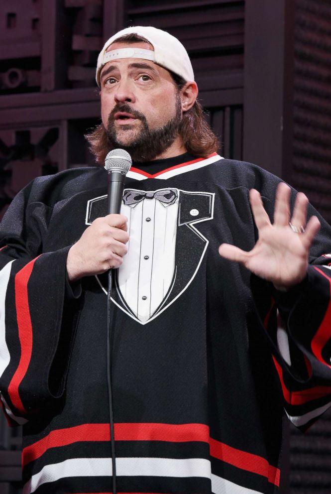 PHOTO: Kevin Smith speaks at the Cinema Cafe With Will.i.am and Kevin Smith Times Talk during the 2018 Sundance Film Festival at Filmmaker Lodge, Jan. 19, 2018 in Park City, Utah.