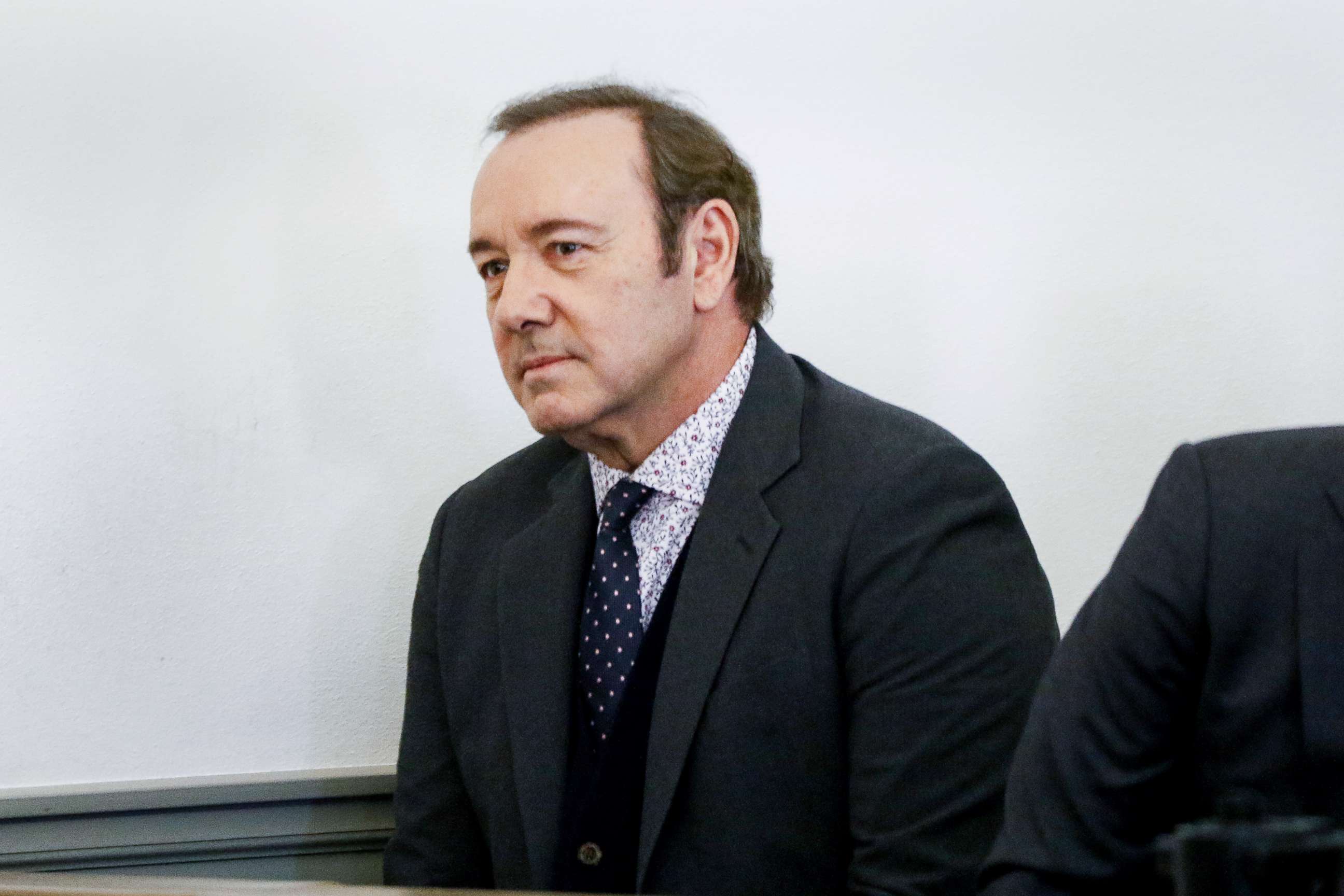 PHOTO: Actor Kevin Spacey attends his arraignment for sexual assault charges at Nantucket District Court on Jan. 7, 2019 in Nantucket, Mass.