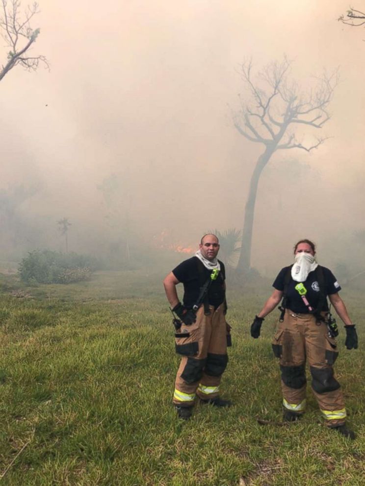 PHOTO: The Monroe County Fire Rescue firefighter Jen Shockley Brack rescued a young spotted fawn while responding to the Big Pine Key brush fire in the Florida Keys.