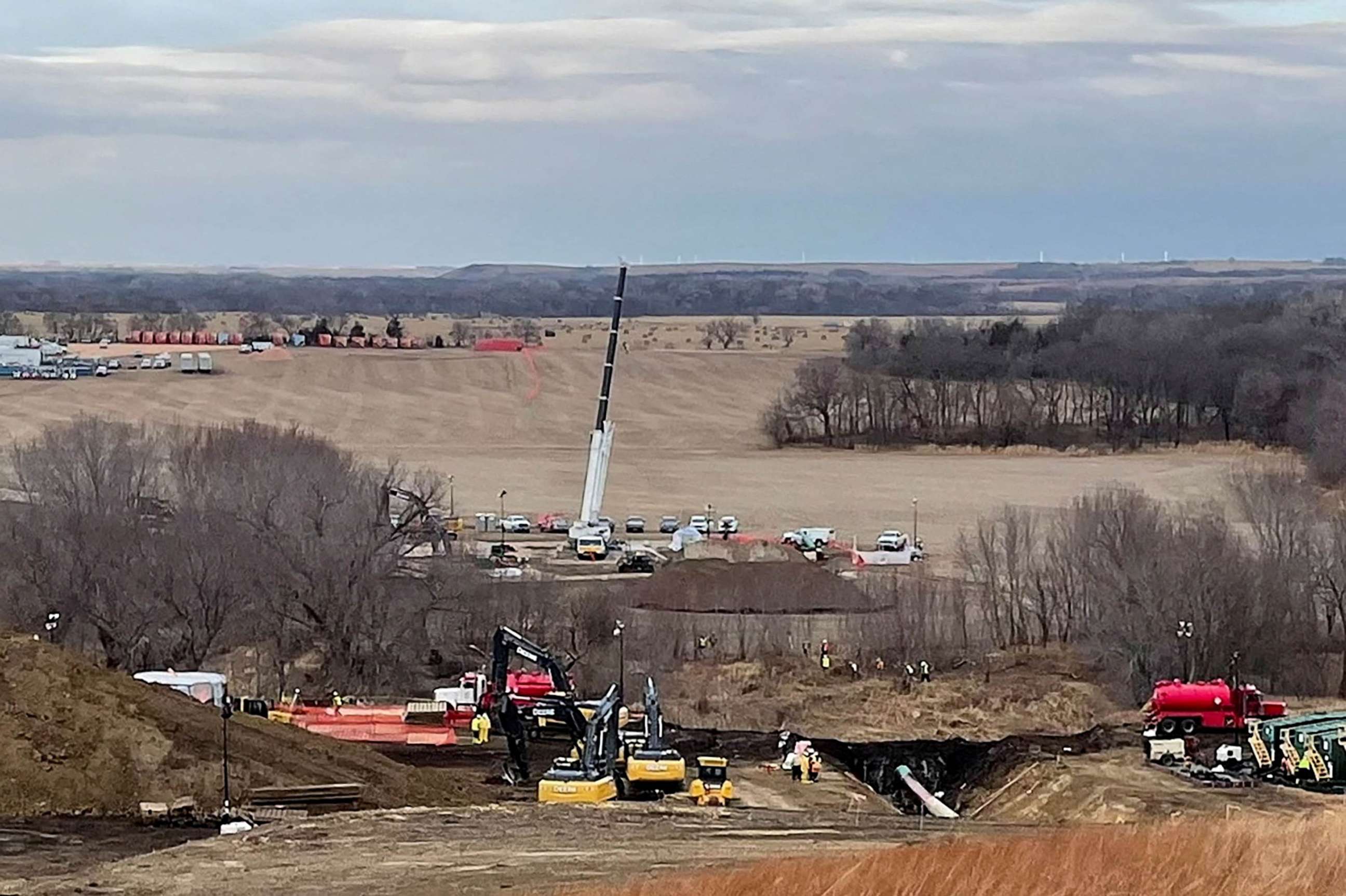 PHOTO: FILE - A view of the land repair work underway at site of an oil spill from Keystone Pipeline, located north of Washington, Kansas, Dec. 15, 2022.