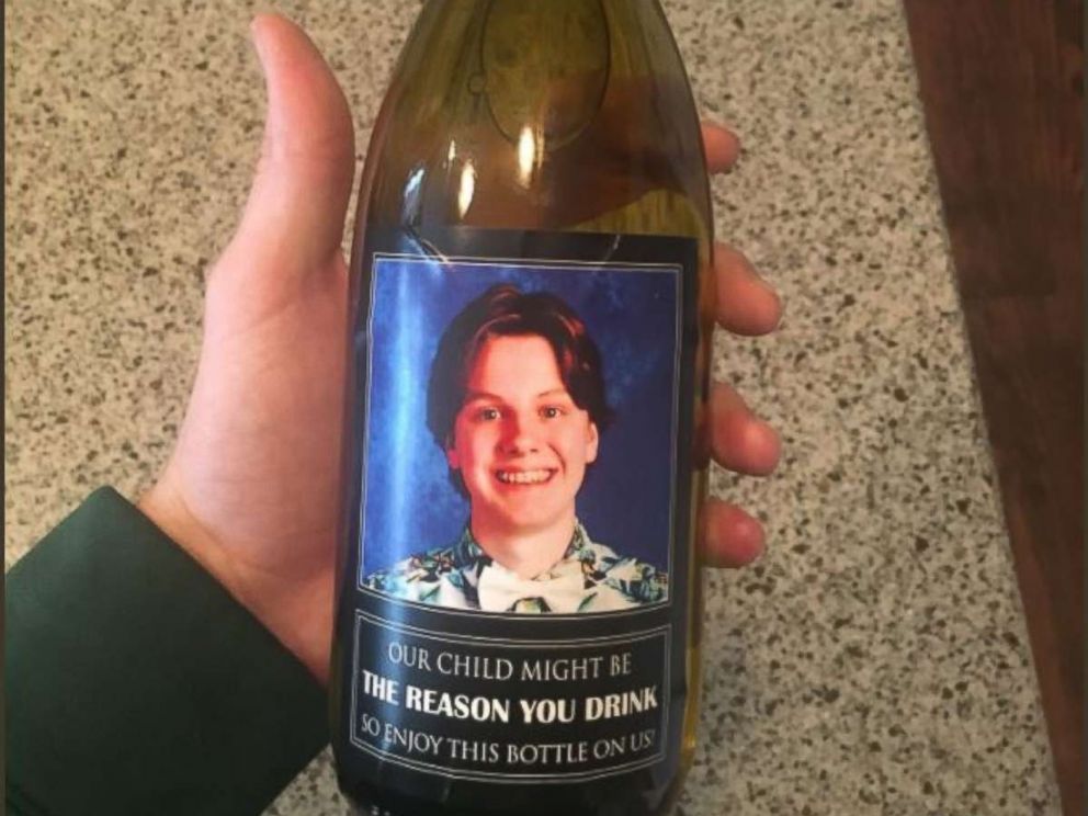 MY CHILD MIGHT BE THE REASON YOU DRINK teacher school gift Wine Bottle Label 