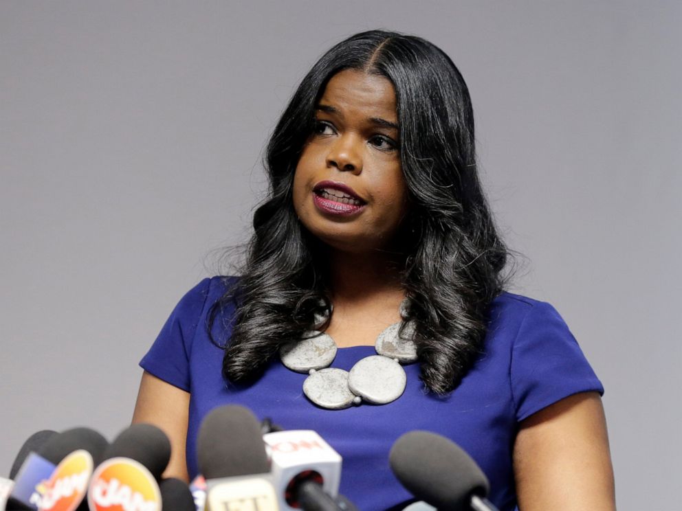 PHOTO: In this Feb. 22, 2019 file photo, Cook County States Attorney Kim Foxx speaks at a news conference, in Chicago.