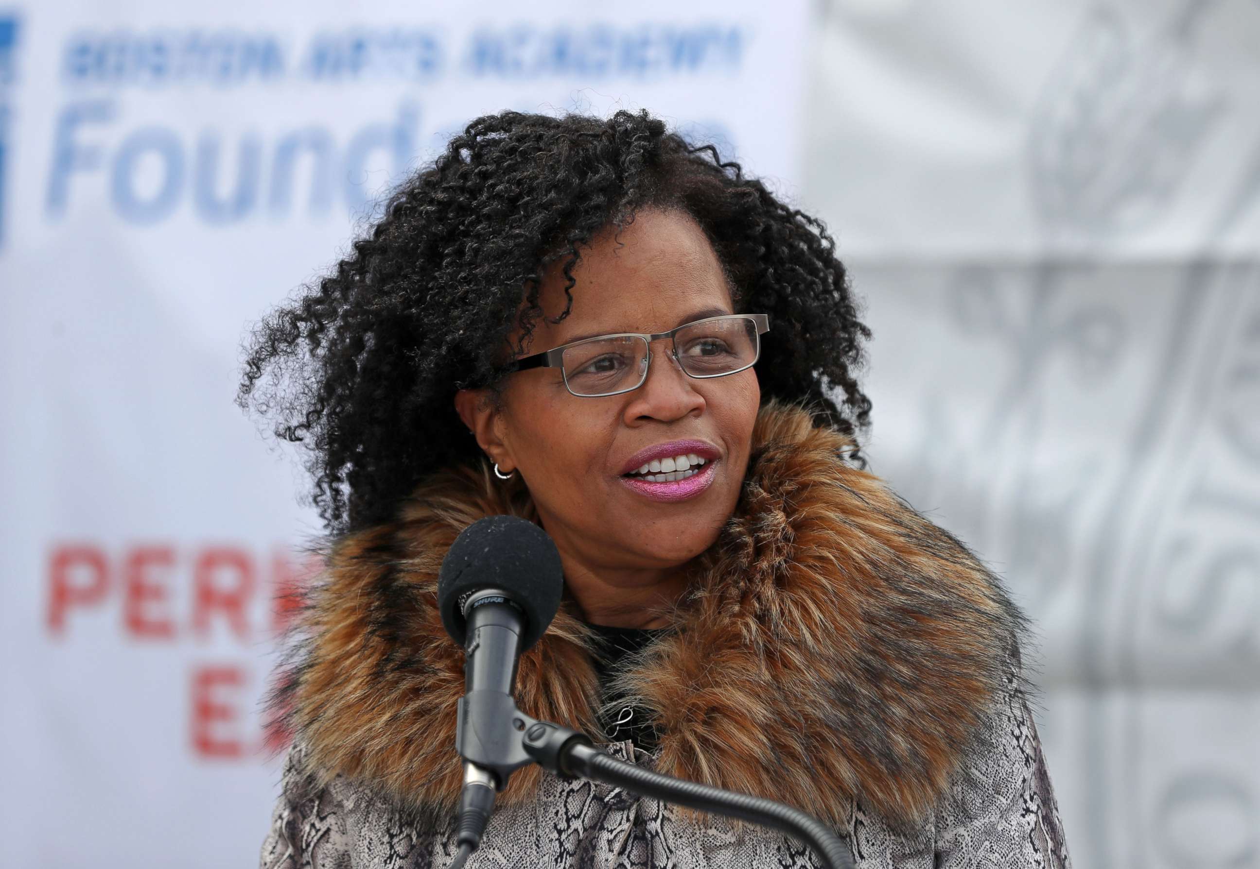 PHOTO: Kim Janey speaks during an event in Boston, Feb. 23, 2021.
