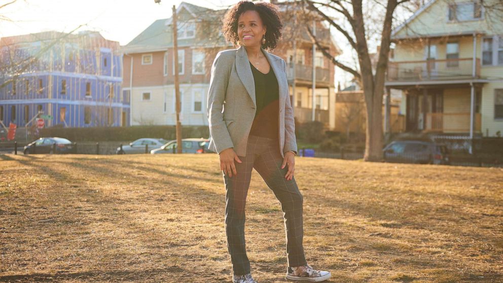 PHOTO: Kim Janey, Boston's acting mayor, outside her home in Roxbury, Mass., March 10, 2021.