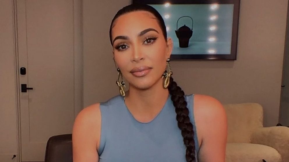 PHOTO: Kim Kardashian-West appears on "The View" via satellite from her home in Los Angeles, March 31, 2020.