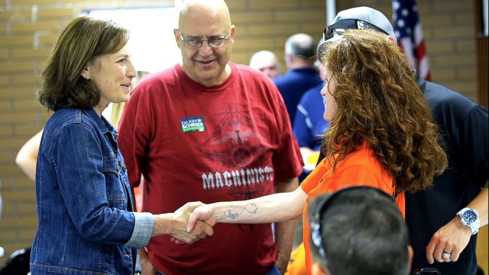 PHOTO: Dr. Kim Schrier campaigning for office in 2018.