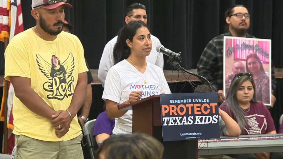 PHOTO: Kimberly Rubio, the mother of Lexi Rubio, spoke in support of Democratic Candidate Beto O'Rourke this morning at a press conference in Uvalde. Earlier this month she appeared in some of his campaign ads.
