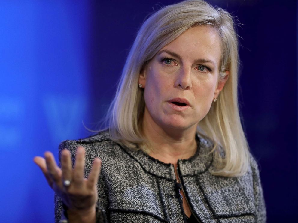 PHOTO: Homeland Security Secretary Kirstjen Nielsen participates in a discussion about the prevention of terrorist attacks, Jan. 29, 2018 in Washington.