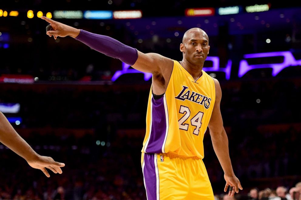 PHOTO: Kobe Bryant #24 of the Los Angeles Lakers reacts in the first quarter against the Utah Jazz at Staples Center on April 13, 2016 in Los Angeles, California.