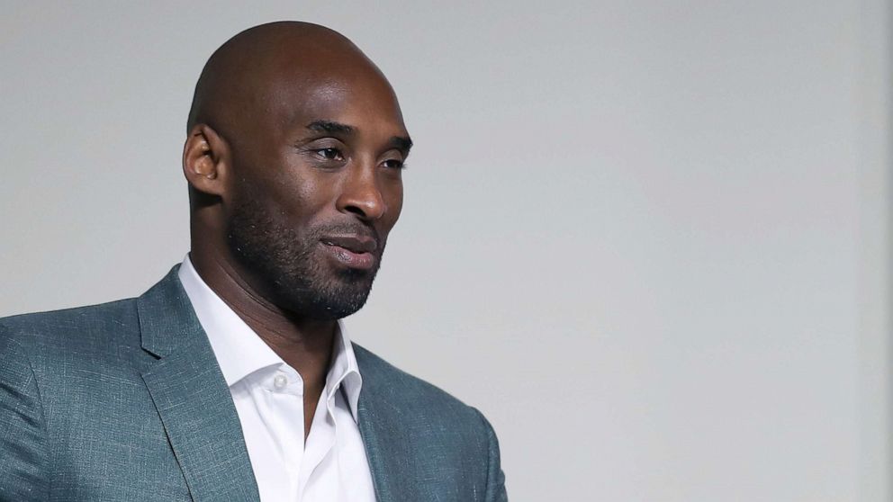 PHOTO: Kobe Bryant talks to the media after the game of Team Spain against Team Australia during the semi-finals of 2019 FIBA World Cup, Sept. 13, 2019, in Beijing, China. 