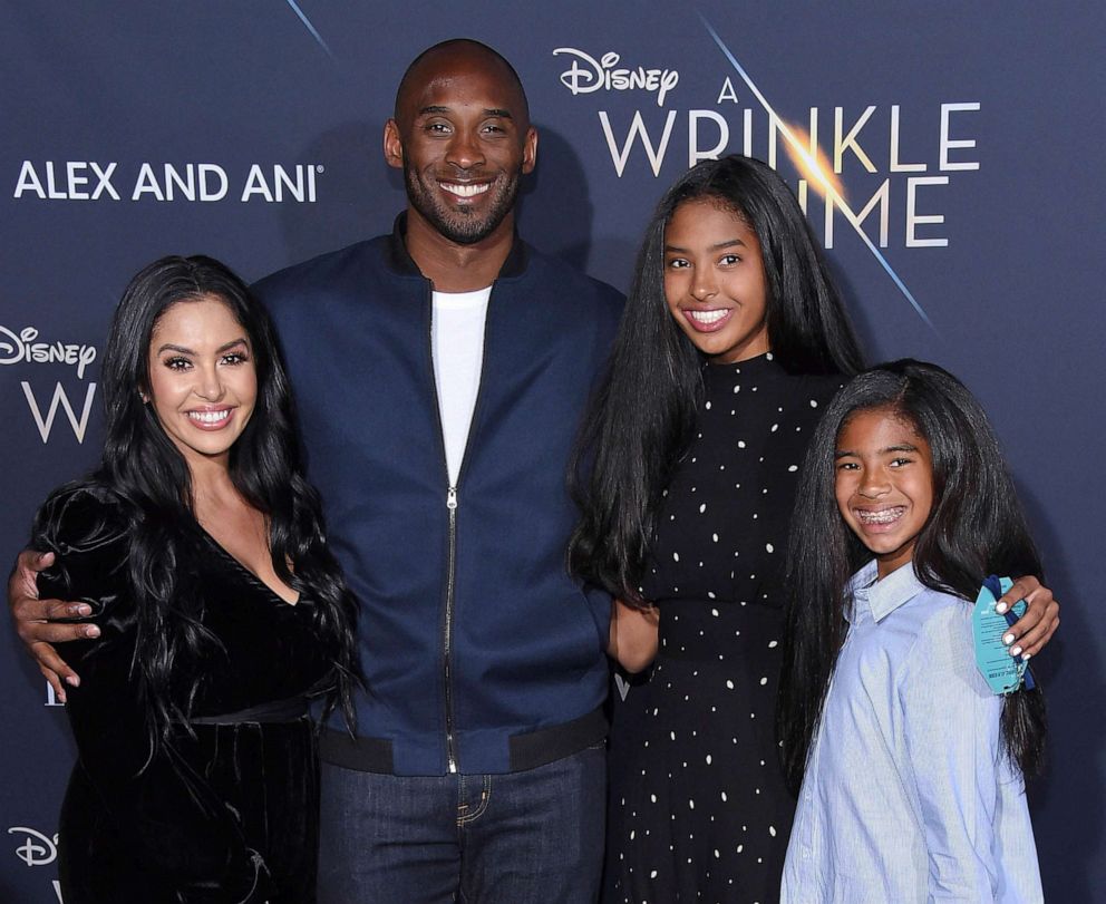 PHOTO: Kobe Bryant and his wife Vanessa Laine Bryant with their daughters Gianna Maria-Onore Bryant and Natalia Diamante Bryant at the premiere of "A Wrinkle In Time" held on Feb. 26, 2018 in Los Angeles.