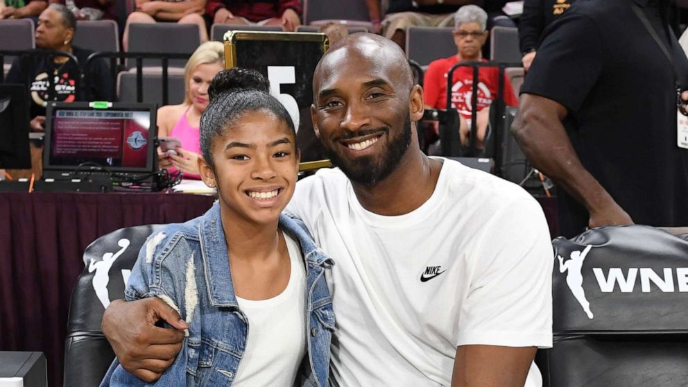 PHOTO: Gianna Bryant and her father, former NBA player Kobe Bryant, attend the WNBA All-Star Game 2019 at the Mandalay Bay Events Center, July 27, 2019, in Las Vegas.