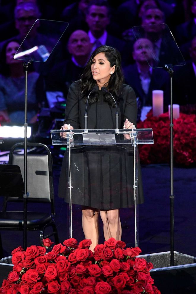 PHOTO: Vanessa Bryant speaks during The Celebration of Life for Kobe & Gianna Bryant at Staples Center on Feb. 24, 2020, in Los Angeles.