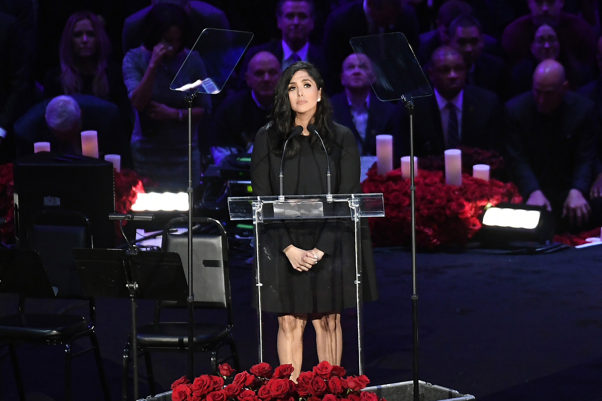 PHOTO: Vanessa Bryant speaks during The Celebration of Life for Kobe & Gianna Bryant at Staples Center on Feb. 24, 2020, in Los Angeles.