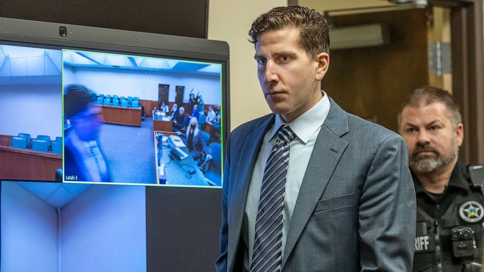 PHOTO: Bryan Kohberger enters the courtroom for a hearing on Aug. 18, 2023, in Moscow, Idaho. Kohberger is accused of killing four University of Idaho students in November 2022.