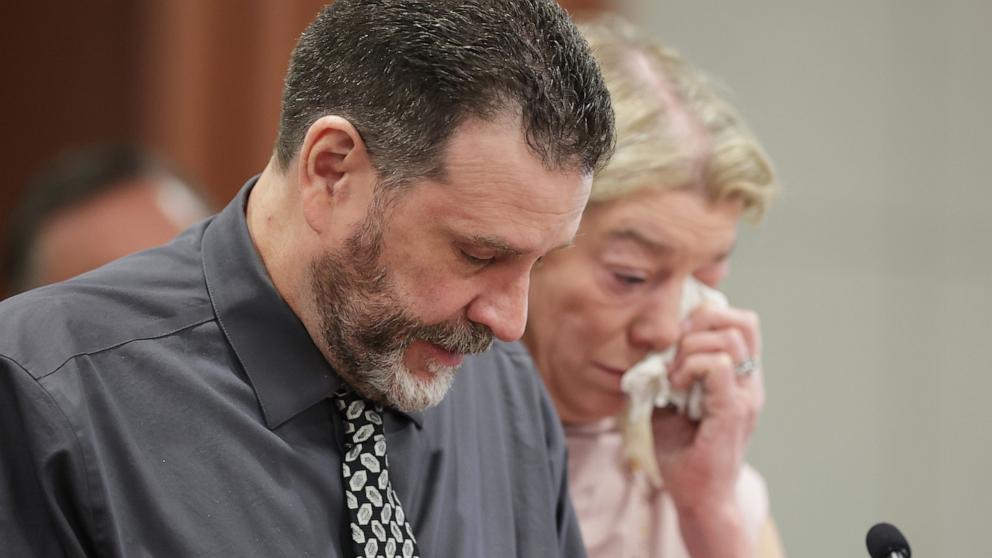 PHOTO: Scott Laramie, stepfather of victim Madison Mogen, speaks at the sentencing hearing of Bryan Kohberger at the Ada County Courthouse on July 23, 2025 in Boise, Idaho.