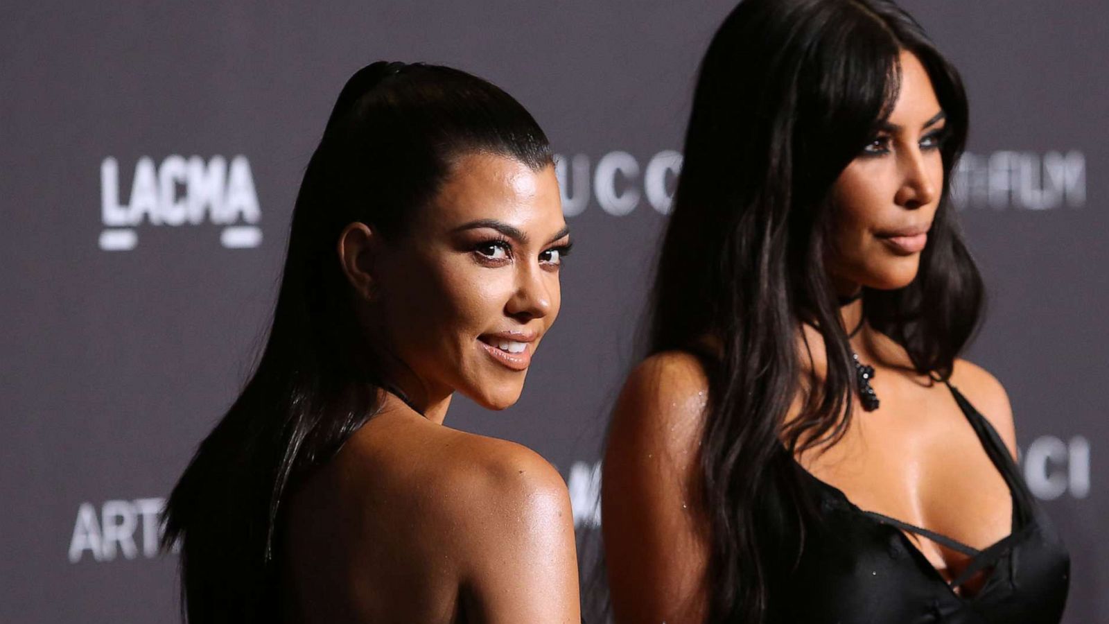 PHOTO: Kourtney Kardashian and Kim Kardashian attend an event in Los Angeles, Nov. 3, 2018.