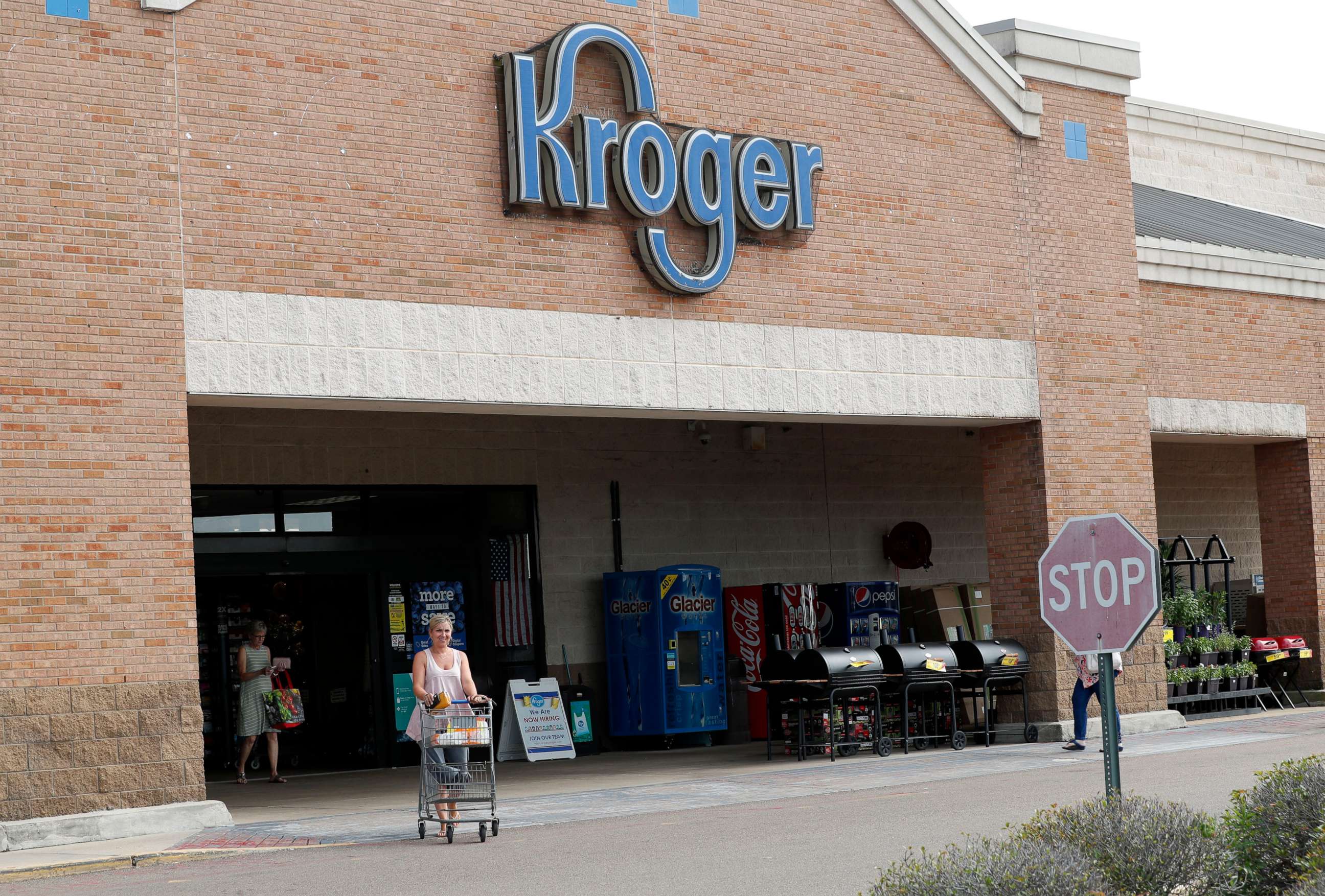 PHOTO: A customer exits a Kroger grocery store in Flowood, Miss., June 26, 2019.