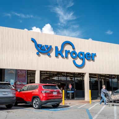 PHOTO: A person exits a Kroger grocery store in the Heights district on October 8, 2025 in Houston, Texas.