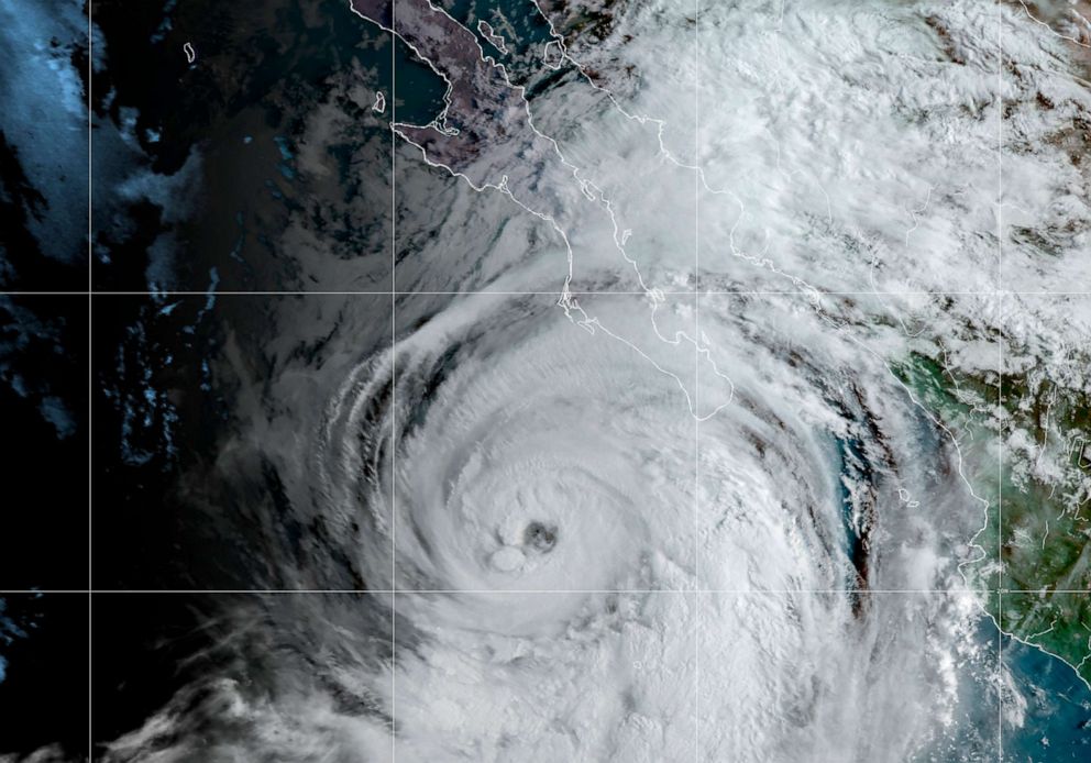 PHOTO: This satellite image made available by NOAA shows Hurricane Kay off the Pacific coast of Mexico, Sept. 7, 2022.