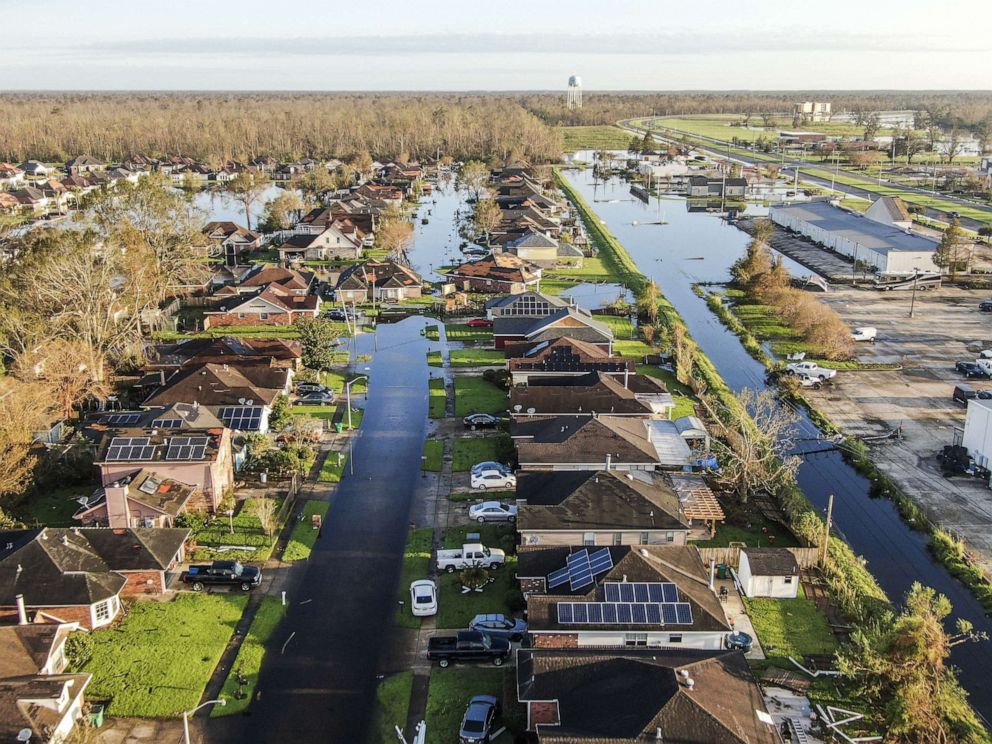 PHOTO: A neighborhood is flooded after Hurrican Ida in La Place, Louisiana, Aug. 31, 2021.