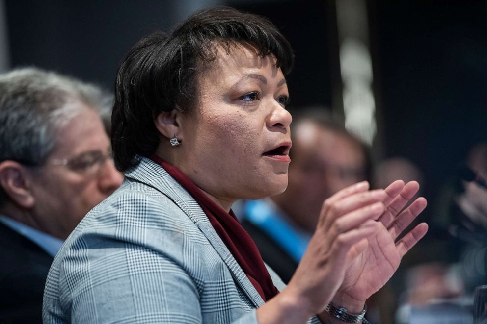 PHOTO: New Orleans Mayor LaToya Cantrell, speaks during the U.S Conference of Mayors 88th Winter Meeting at the Capital Hilton in Washington, D.C., Jan. 23, 2020.