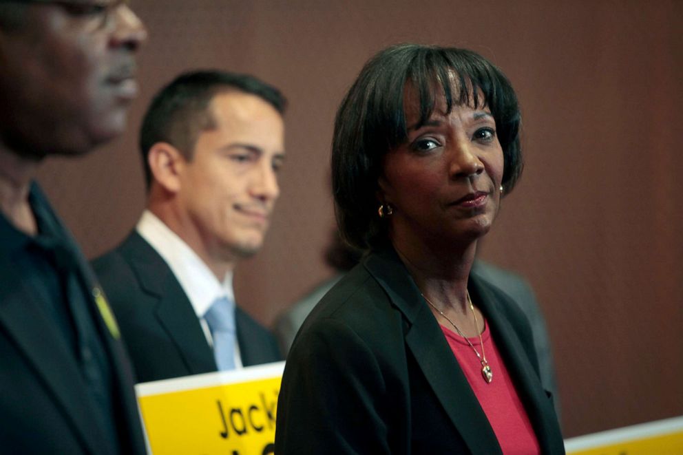 PHOTO: Chief Deputy District Attorney Jackie Lacey held a news conference to talk about her primary election win for District Attorney, June 6, 2012. 