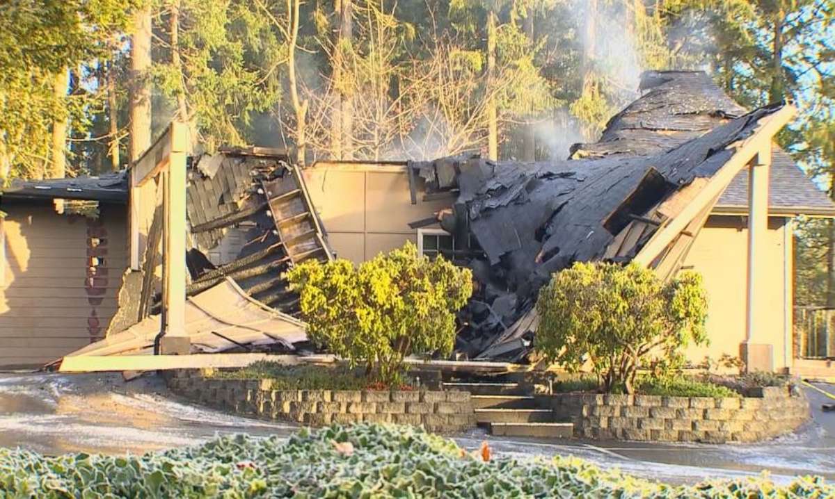 PHOTO: The Kingdom Hall for Jehovah's Witnesses in Lacey, Wash., was completely destroyed by a fire on Friday, Dec. 7, 2018. Officials have ruled it an arson.